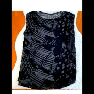 Zero + Maria Cornejo semi-sheer velvet pattern top